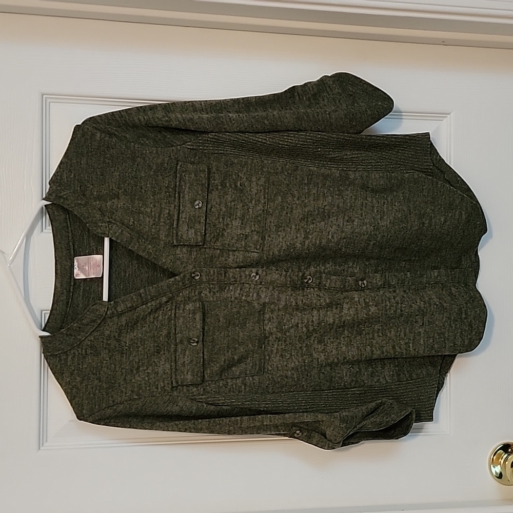 Olive Green Long Sleeve Shirt - Size 11/13 (L)
